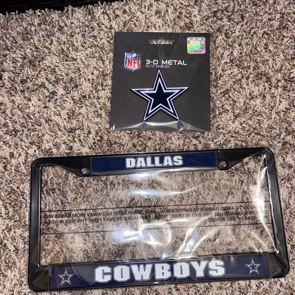NFL Dallas Cowboys License Plate Frame - Blue and Silver